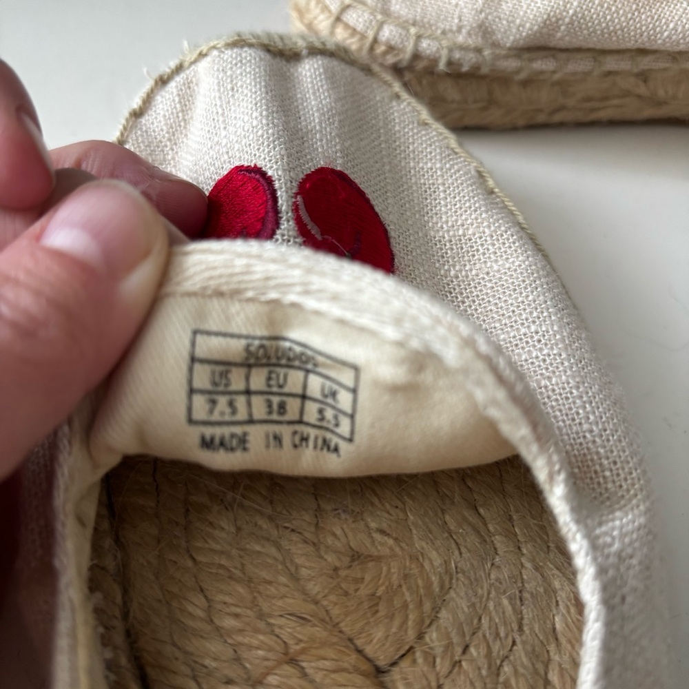 Soludos Espadrilles with a Cherry Embroidery As New - Picture 6 of 7